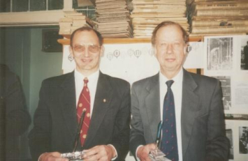 А.Г. Марчук, И.В. Поттосин, празднование 40-летия Отдела программирования, 1998 г.
