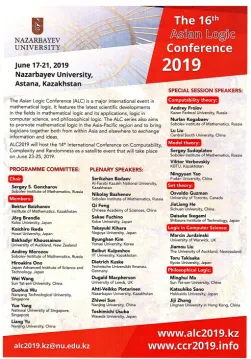 The 16th Asian Logic Conference